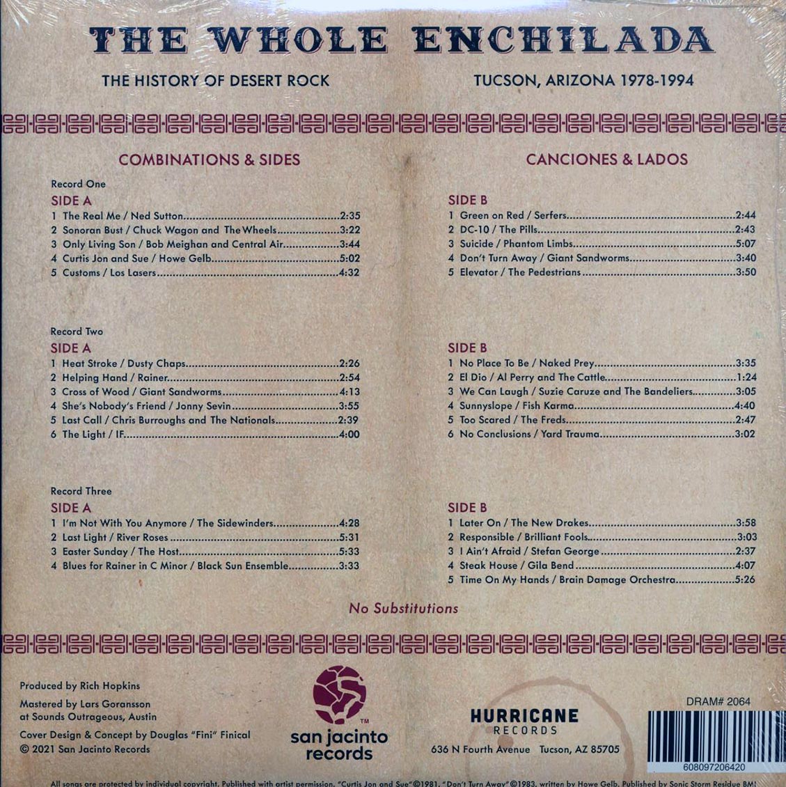 Various - The Whole Enchilada: The History Of Desert Rock Tucson, AZ 1978-1994 (3xLP) (incl. a bonus 45rpm vinyl) Vinyl Record