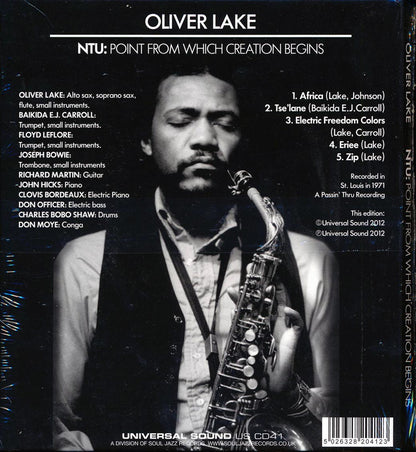 Oliver Lake - NTU: Point From Which Creation Begins Music CD