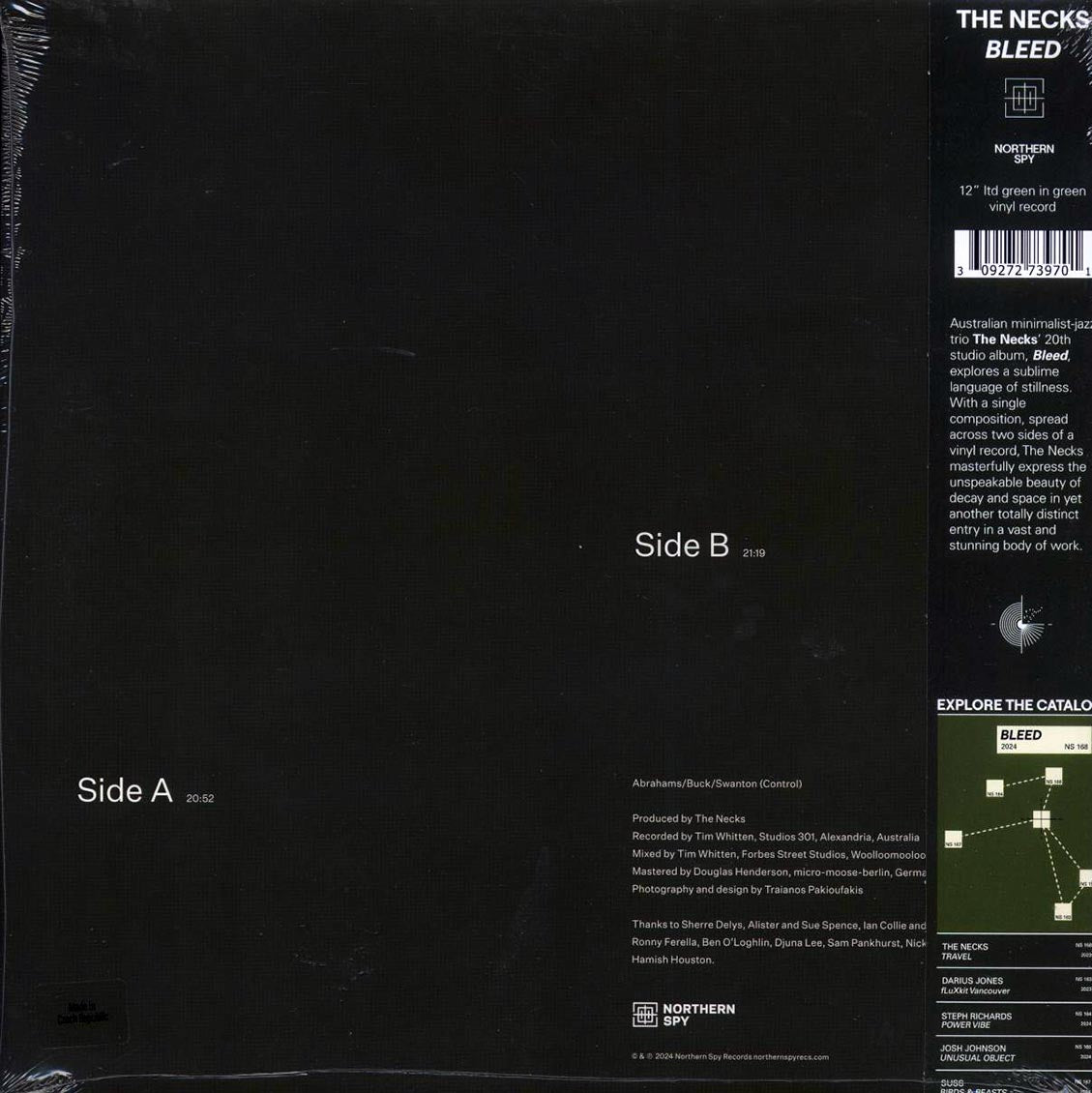 The Necks - Bleed (ltd. 750 copies made) (green marbled vinyl) Vinyl Record