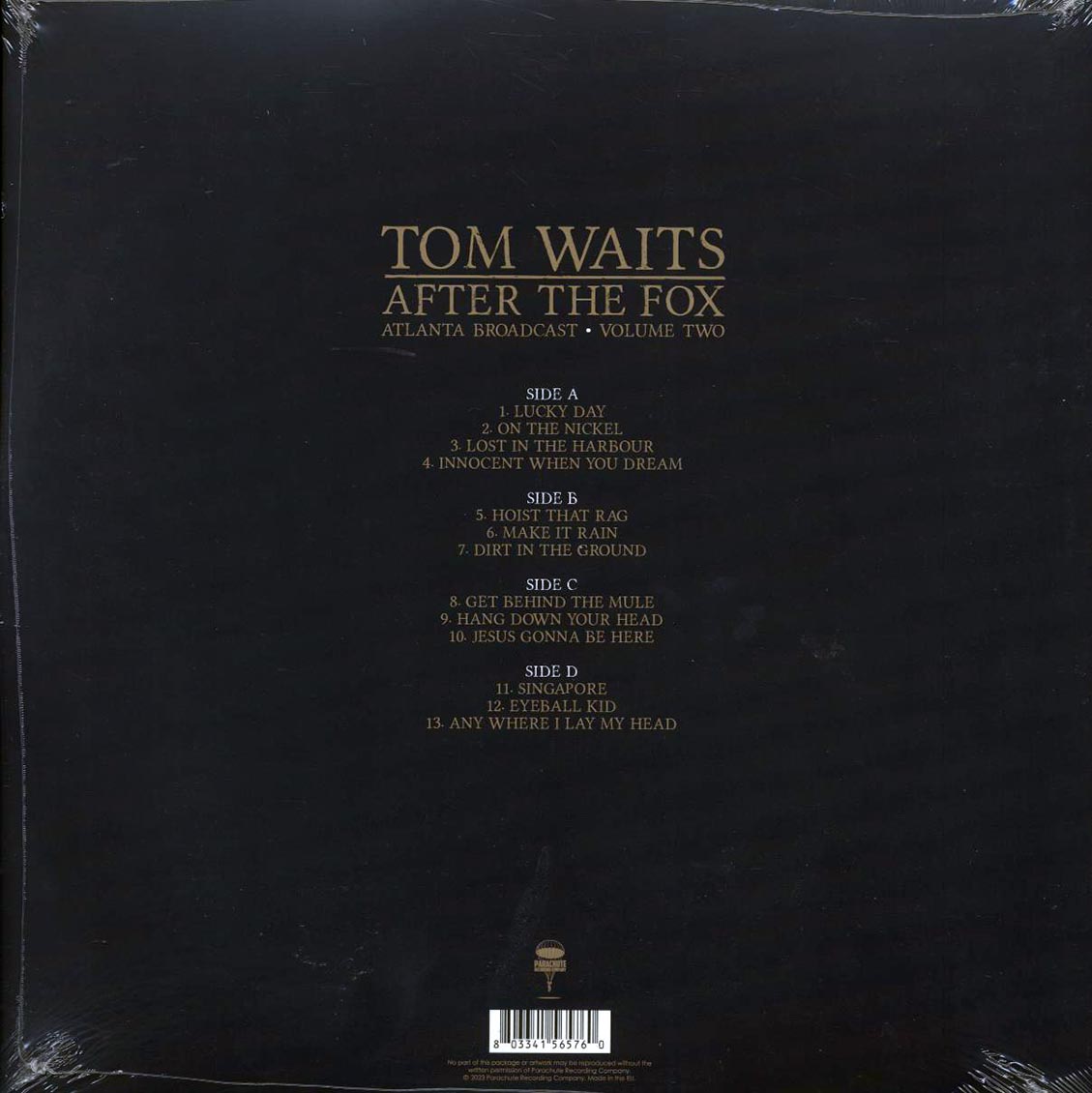 Tom Waits - After The Fox Volume 2: Atlanta Broadcast (2xLP) Vinyl Record