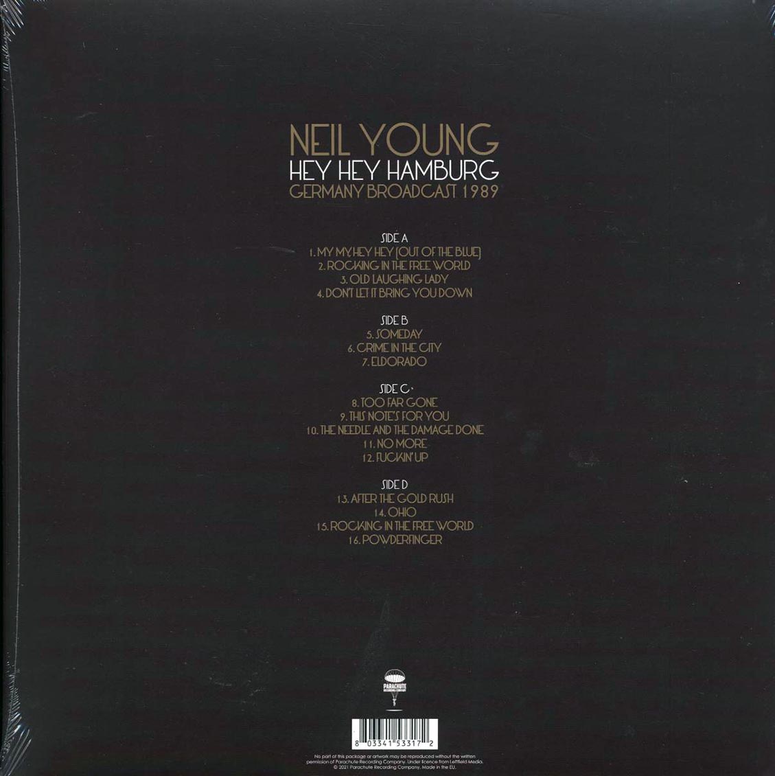 Neil Young - Hey Hey Hamburg: Live 1989 (2xLP) Vinyl Record