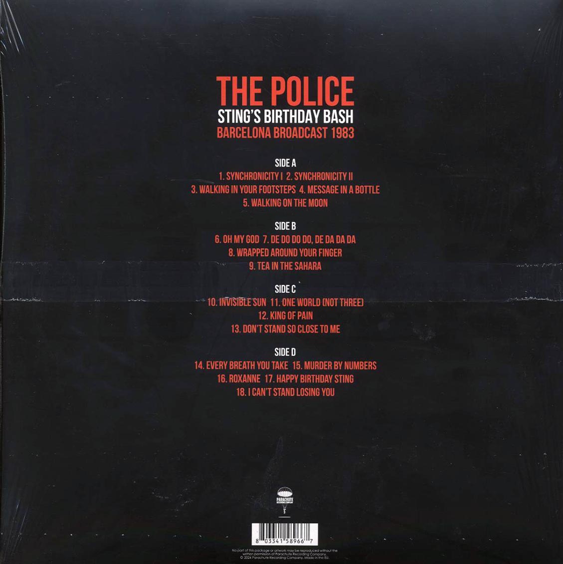 The Police - Sting's Birthday Bash: Barcelona Broadcast 1983 (2xLP) Vinyl Record