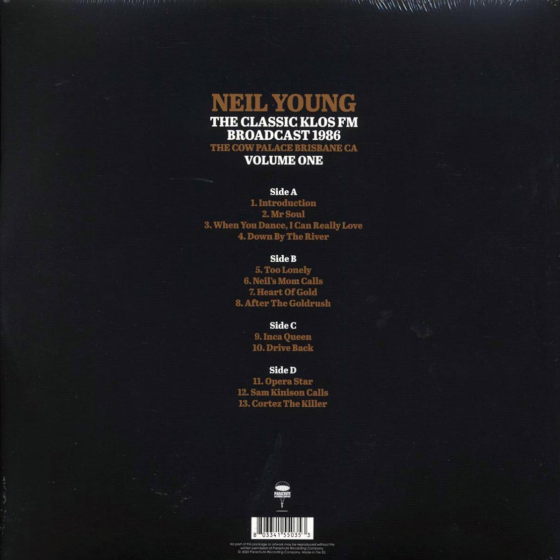 Neil Young - The Classic KLOS FM Broadcast 1986 Volume 1 (2xLP) Vinyl Record