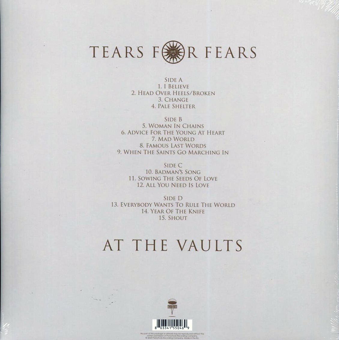 Tears For Fears - At The Vaults: Santa Barbara, CA, 26th May 1990 (2xLP) Vinyl Record