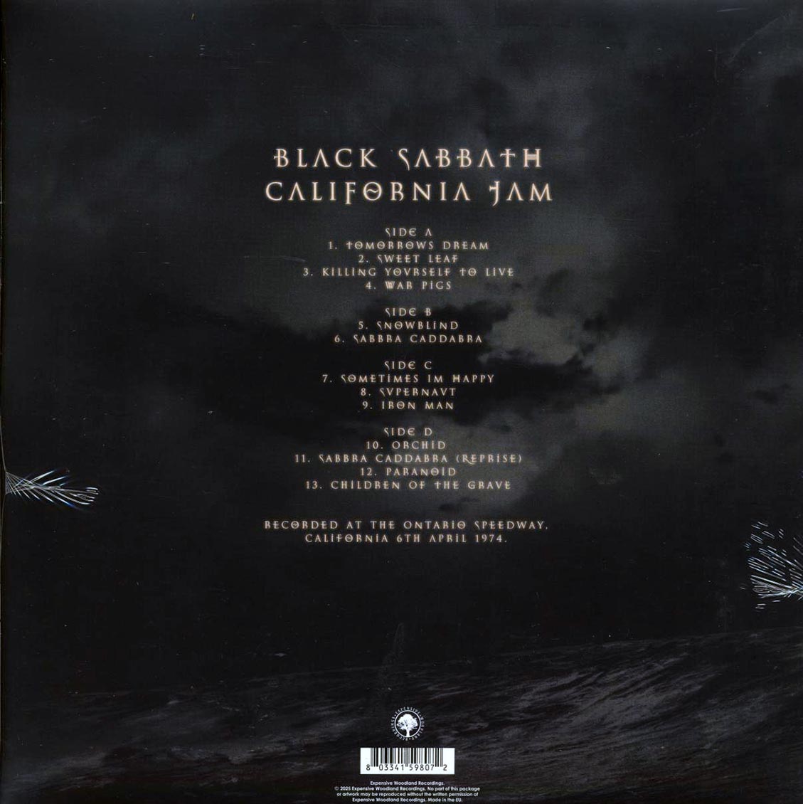 Black Sabbath - California Jam: Ontario Speedway, California, 5th April 1974 (ltd. ed.) (2xLP) (clear vinyl) Vinyl Record