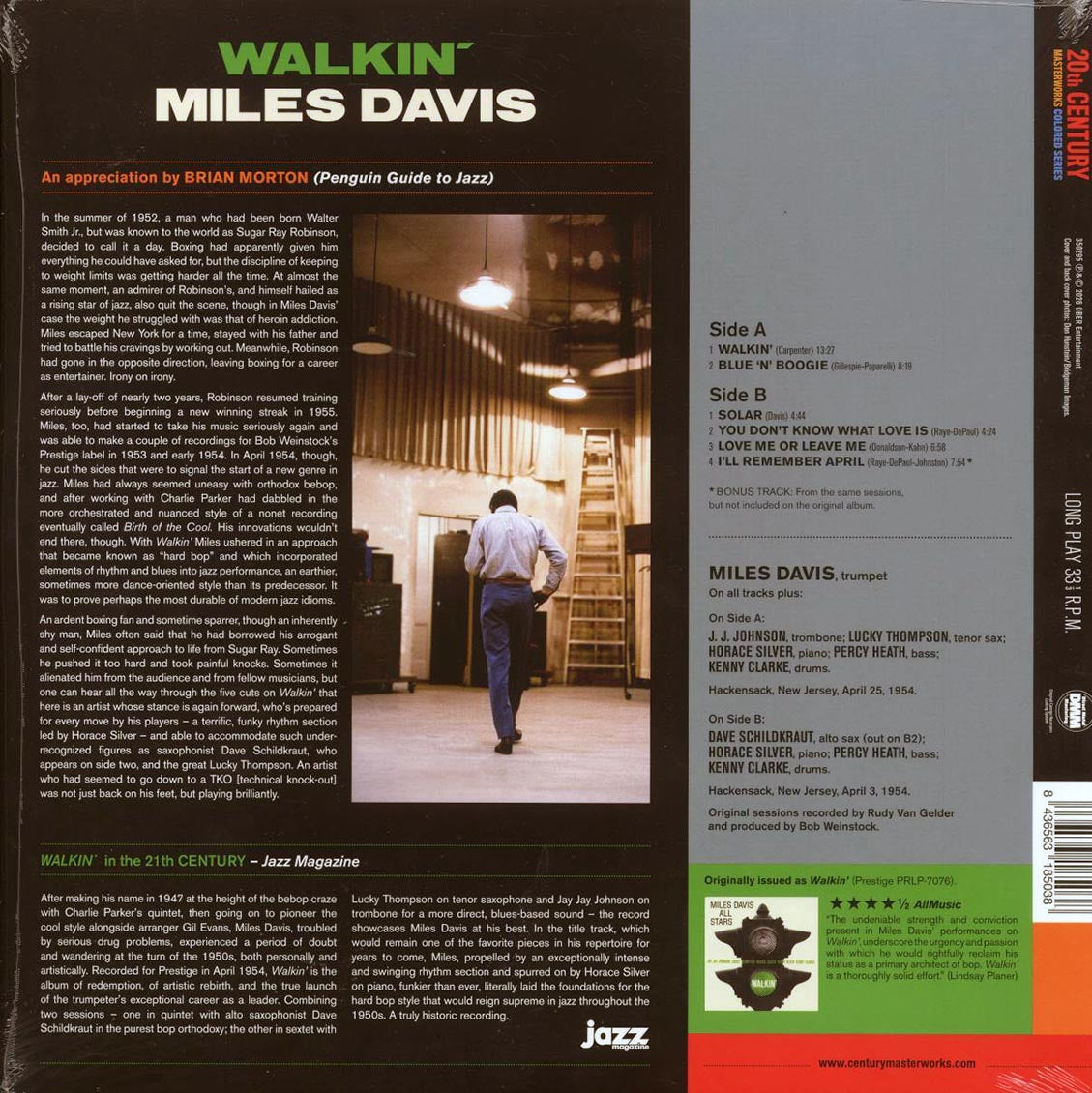 Miles Davis - Walkin? (+bonus track) (ltd. ed.) (180g) (green vinyl) (remastered) Vinyl Record