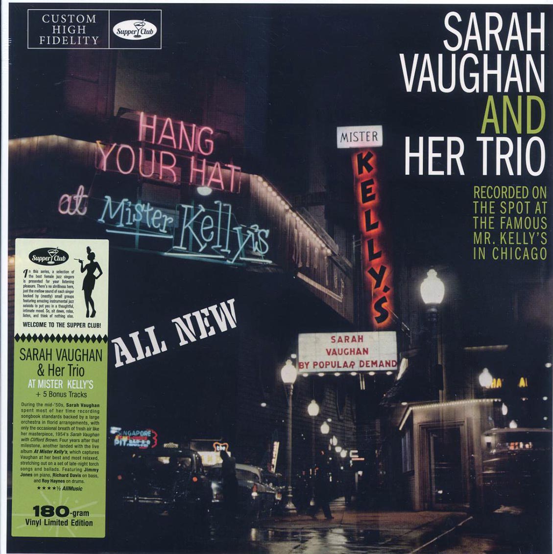 Sarah Vaughan & Her Trio - At Mister Kelly's (+5 bonus tracks) (ltd. ed.) (180g) Vinyl Record