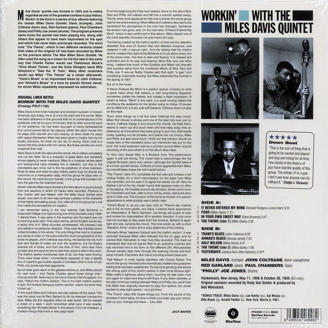 Miles Davis Quintet - Workin? With The Miles Davis Quintet (+bonus track) (ltd. ed.) (180g) Vinyl Record