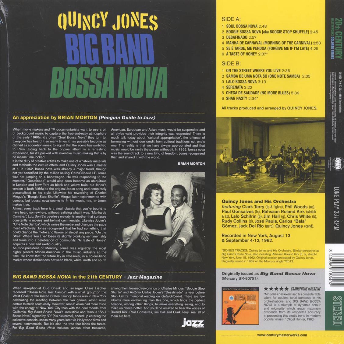 Quincy Jones - Big Band Bossa Nova (+2 bonus tracks) (ltd. ed.) (180g) (yellow vinyl) Vinyl Record