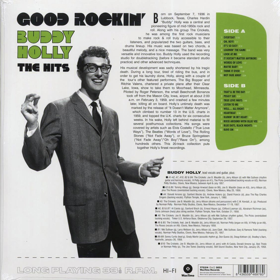 Buddy Holly - Good Rockin': The Hits (20 tracks) (ltd. ed.) (180g) Vinyl Record
