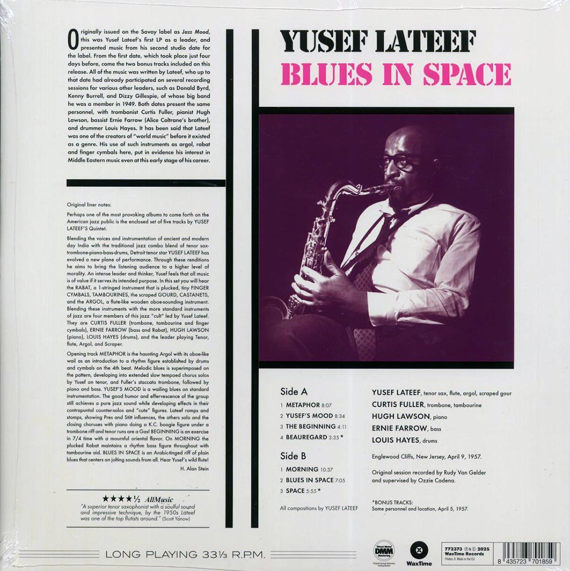 Yusef Lateef - Blues In Space (+2 bonus tracks) (ltd. ed.) (180g) Vinyl Record