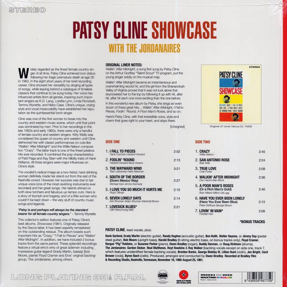 Patsy Cline - Showcase (+2 bonus tracks) (ltd. ed.) (180g) (red vinyl) Vinyl Record
