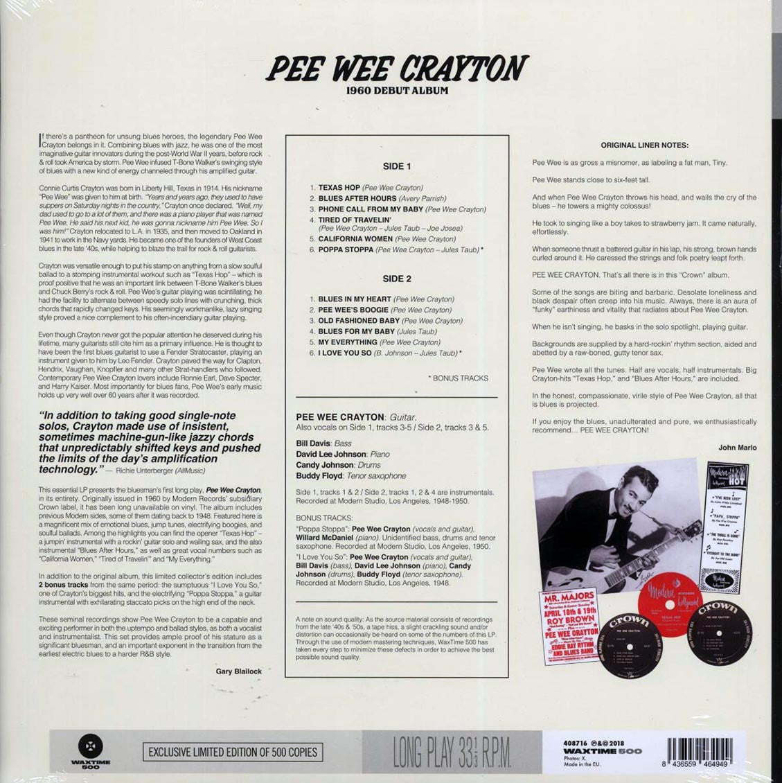 Pee Wee Crayton - Pee Wee Crayton (+2 bonus tracks) (ltd. ed.) (180g) Vinyl Record