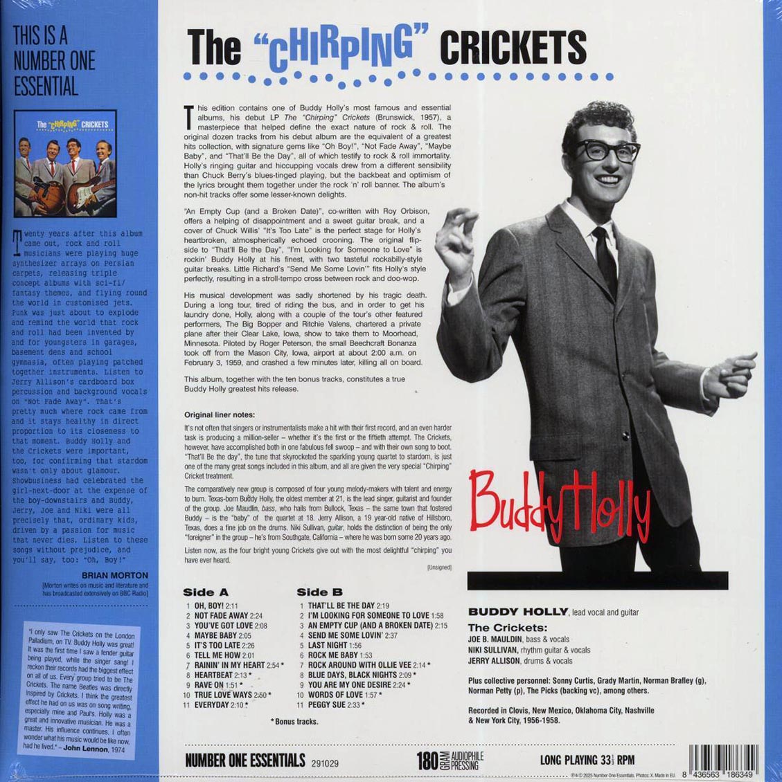 The Crickets - The Chirping Crickets (22 tracks) (+10 bonus tracks) (ltd. ed.) (180g) Vinyl Record