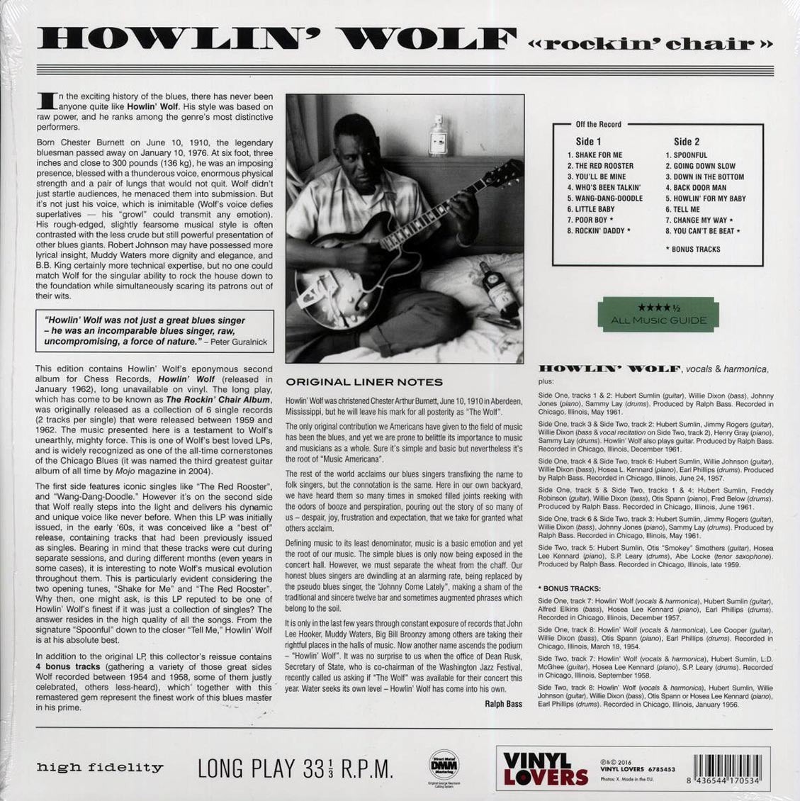 Howlin' Wolf - Howlin' Wolf (Rockin' Chair) (+4 bonus tracks) (ltd. ed.) (180g) Vinyl Record