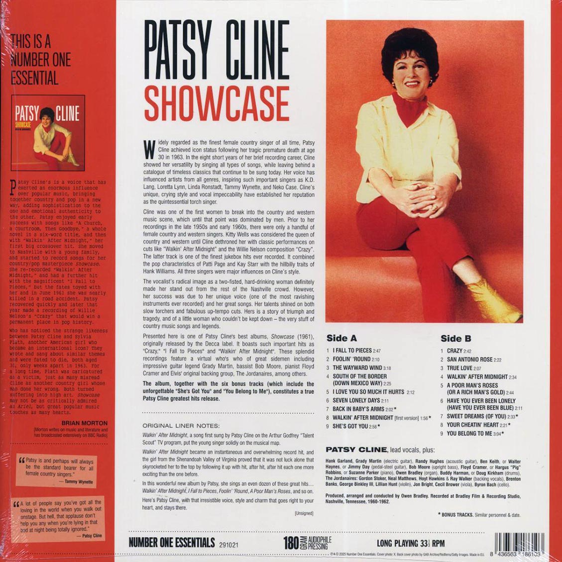 Patsy Cline - Showcase (+6 bonus tracks) (ltd. ed.) (180g) Vinyl Record