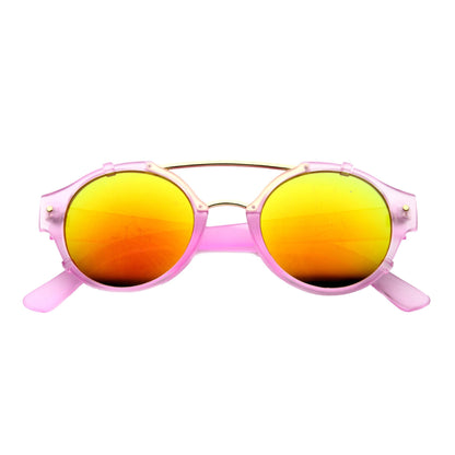 Colorful Retro Round P3 Mirror Lens Cross Bar Sunglasses 9648