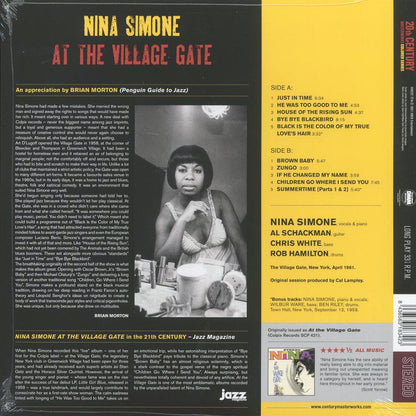 Nina Simone - At The Village Gate (+2 bonus tracks) (ltd. ed.) (180g) (blue vinyl) Vinyl Record