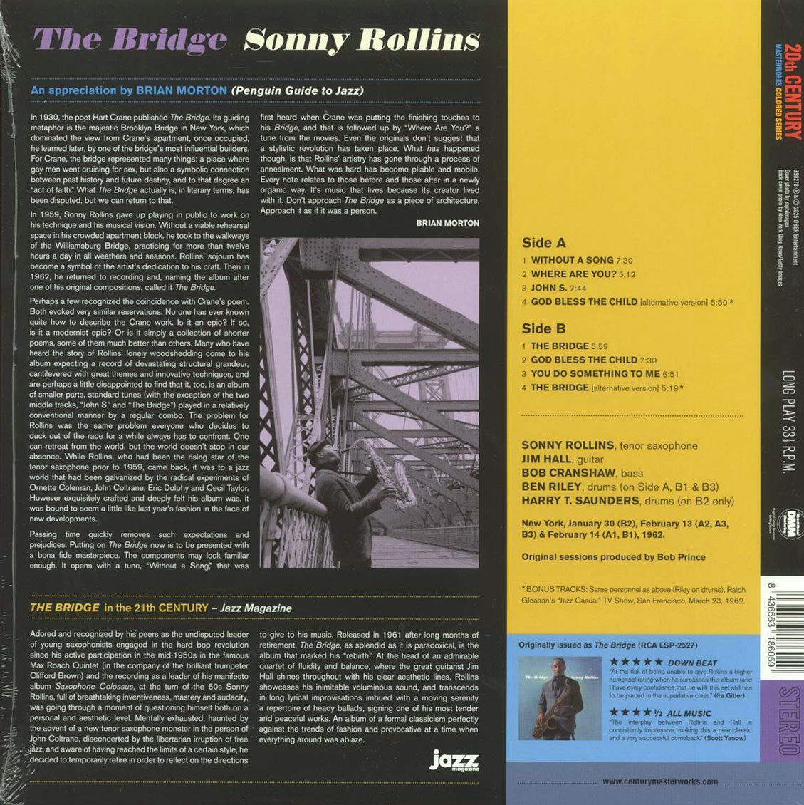 Sonny Rollins - The Bridge (+2 bonus tracks) (ltd. ed.) (180g) (blue vinyl) Vinyl Record