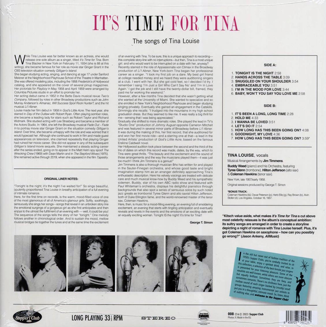 Tina Louise - It's Time For Tina: The Songs Of Tina Louise (+bonus track) (ltd. ed.) (180g) Vinyl Record