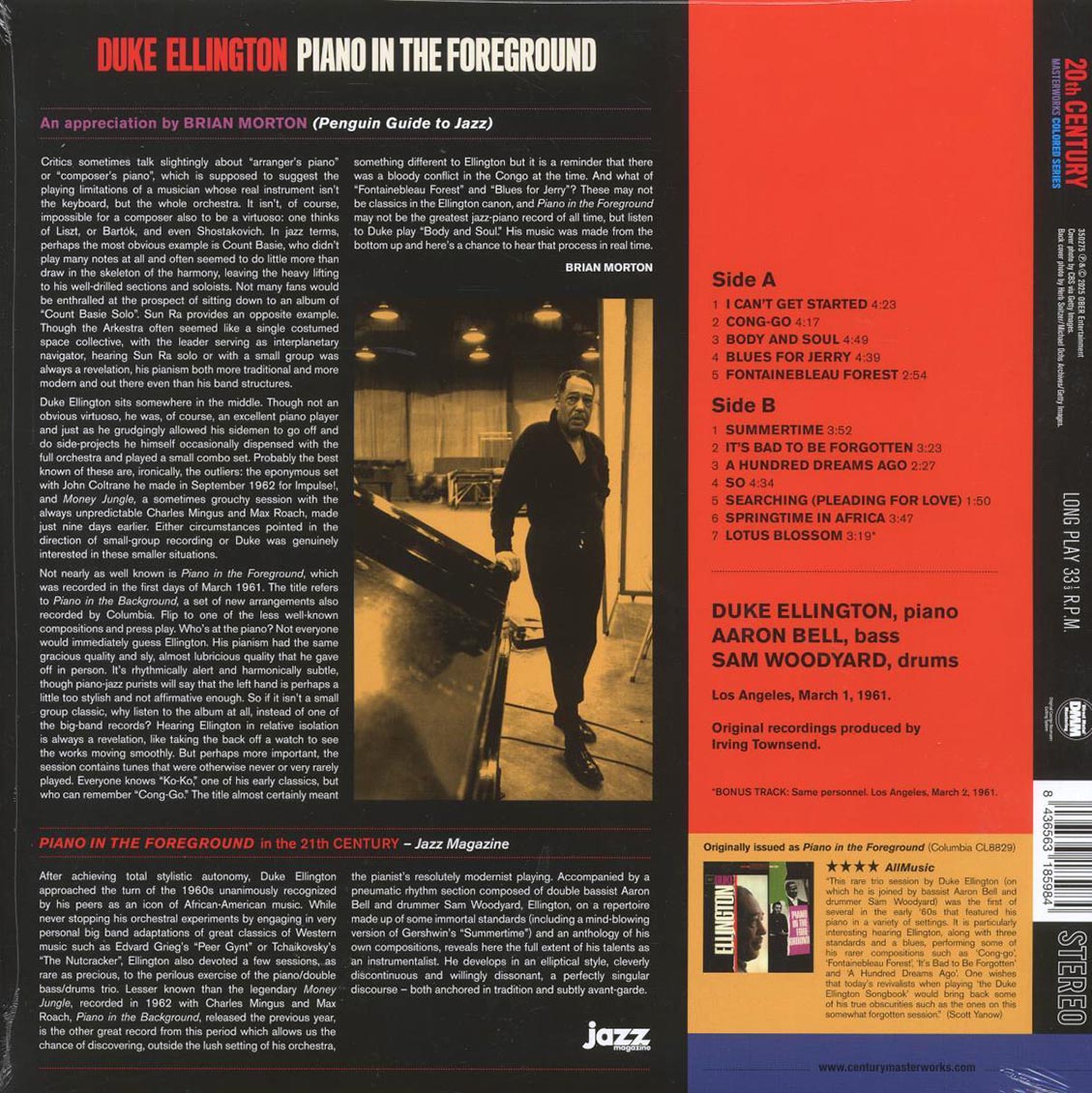 Duke Ellington - Piano In The Foreground (+bonus track) (ltd. ed.) (180g) (red vinyl) Vinyl Record
