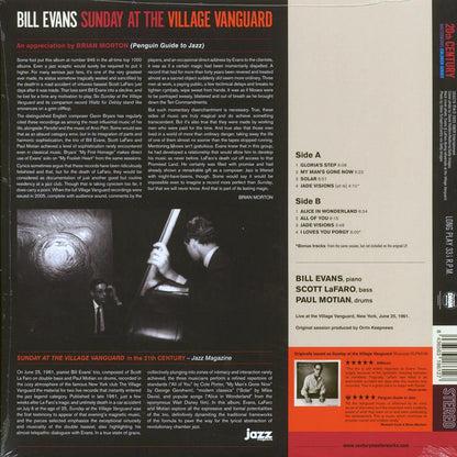 Bill Evans Trio - Sunday At The Village Vanguard (+2 bonus tracks) (ltd. ed.) (180g) (red vinyl) Vinyl Record