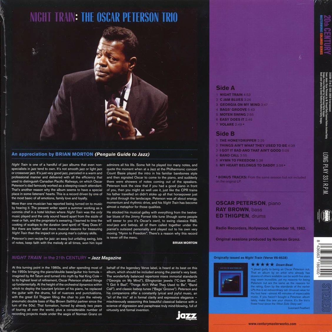 Oscar Peterson Trio - Night Train (+2 bonus tracks) (ltd. ed.) (180g) (blue vinyl) Vinyl Record