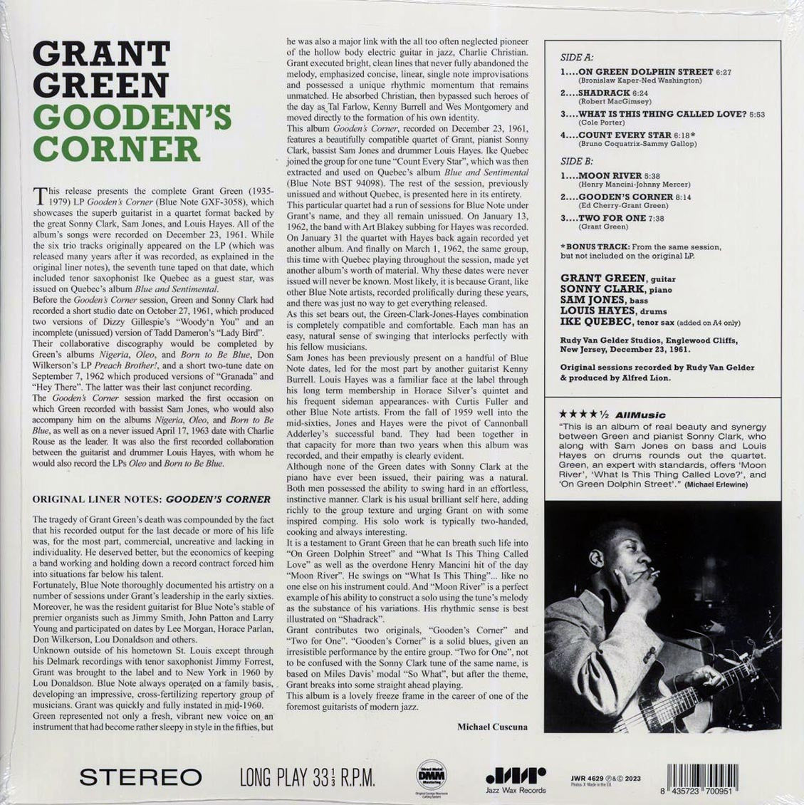 Grant Green - Gooden's Corner (+bonus track) (ltd. ed.) (180g) Vinyl Record