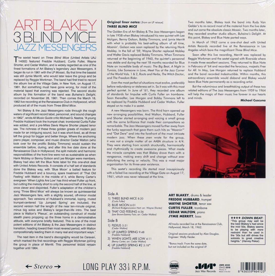 Art Blakey & The Jazz Messengers - Three Blind Mice (+bonus track) (ltd. ed.) (180g) (remastered) Vinyl Record