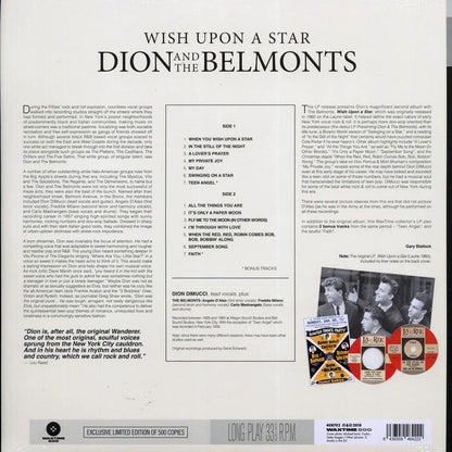 Dion & The Belmonts - Wish Upon A Star (+2 bonus tracks) (ltd. ed.) (180g) Vinyl Record