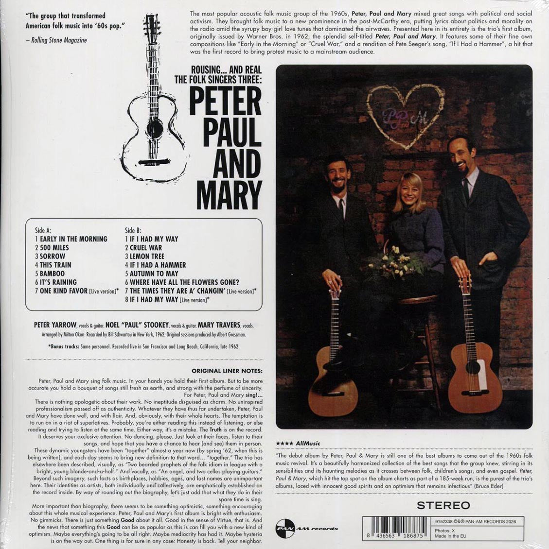 Peter, Paul & Mary - Peter, Paul & Mary (+3 bonus tracks) (ltd. ed.) (180g) Vinyl Record