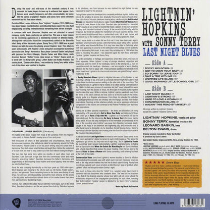 Lightnin' Hopkins, Sonny Terry - Last Night Blues (+3 bonus tracks) (ltd. ed.) (180g) Vinyl Record