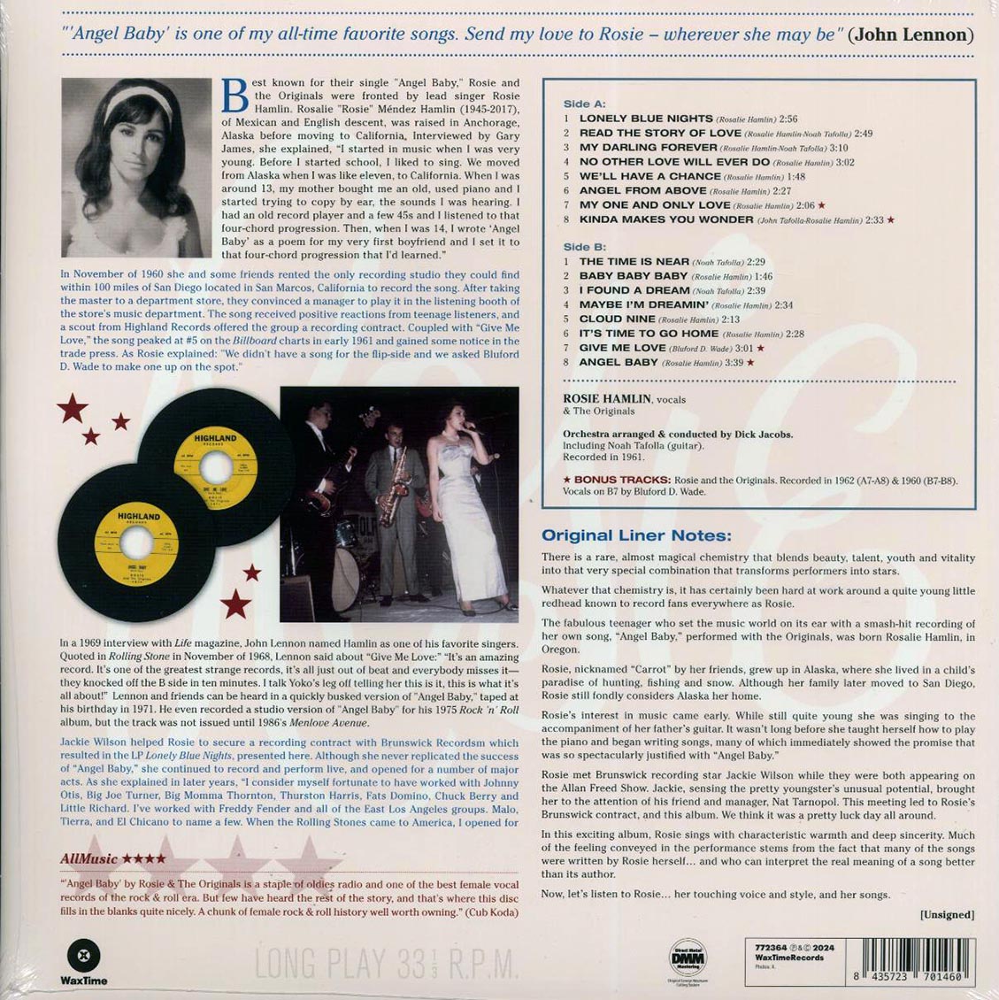 Rose Hamlin - Lonely Blue Nights (+4 bonus tracks) (ltd. ed.) (180g) Vinyl Record