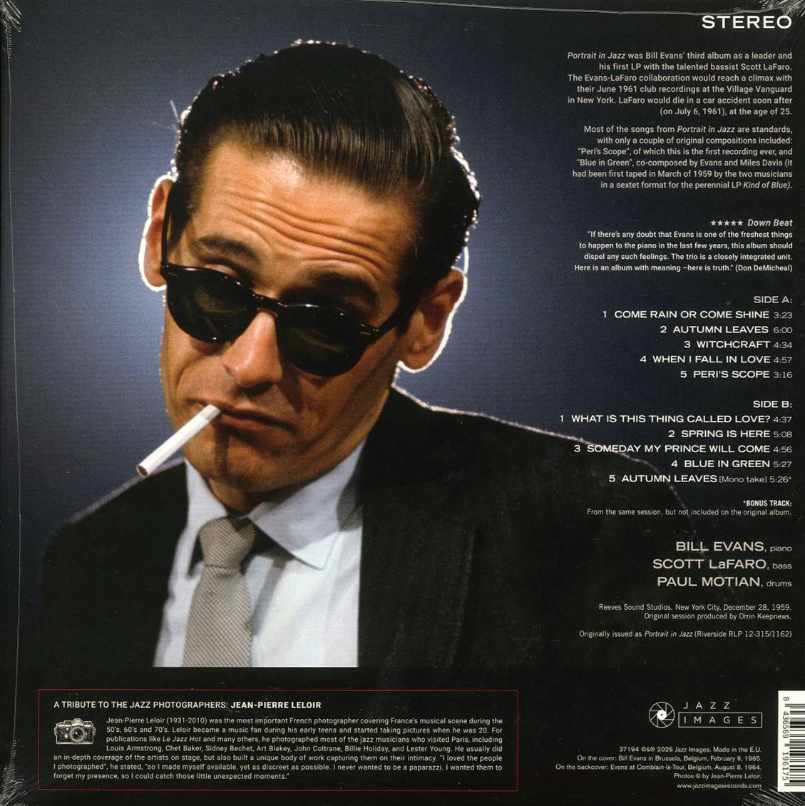 Bill Evans - Portrait In Jazz (+bonus track) (ltd. ed.) (180g) (blue vinyl) Vinyl Record