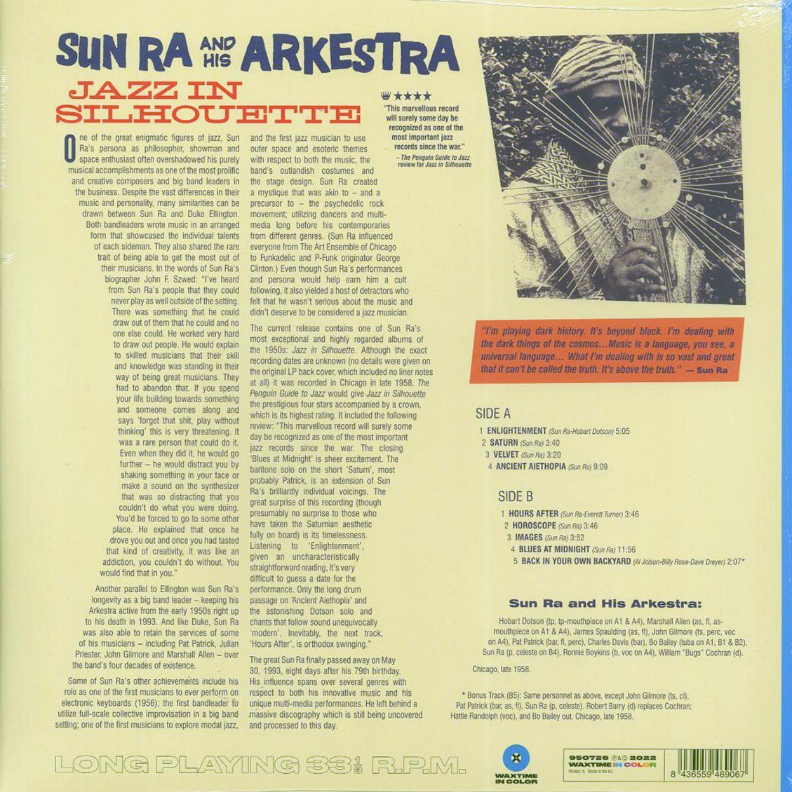 Sun Ra & His Arkestra - Jazz In Silhouette (+bonus track) (ltd. ed.) (180g) (blue vinyl) Vinyl Record