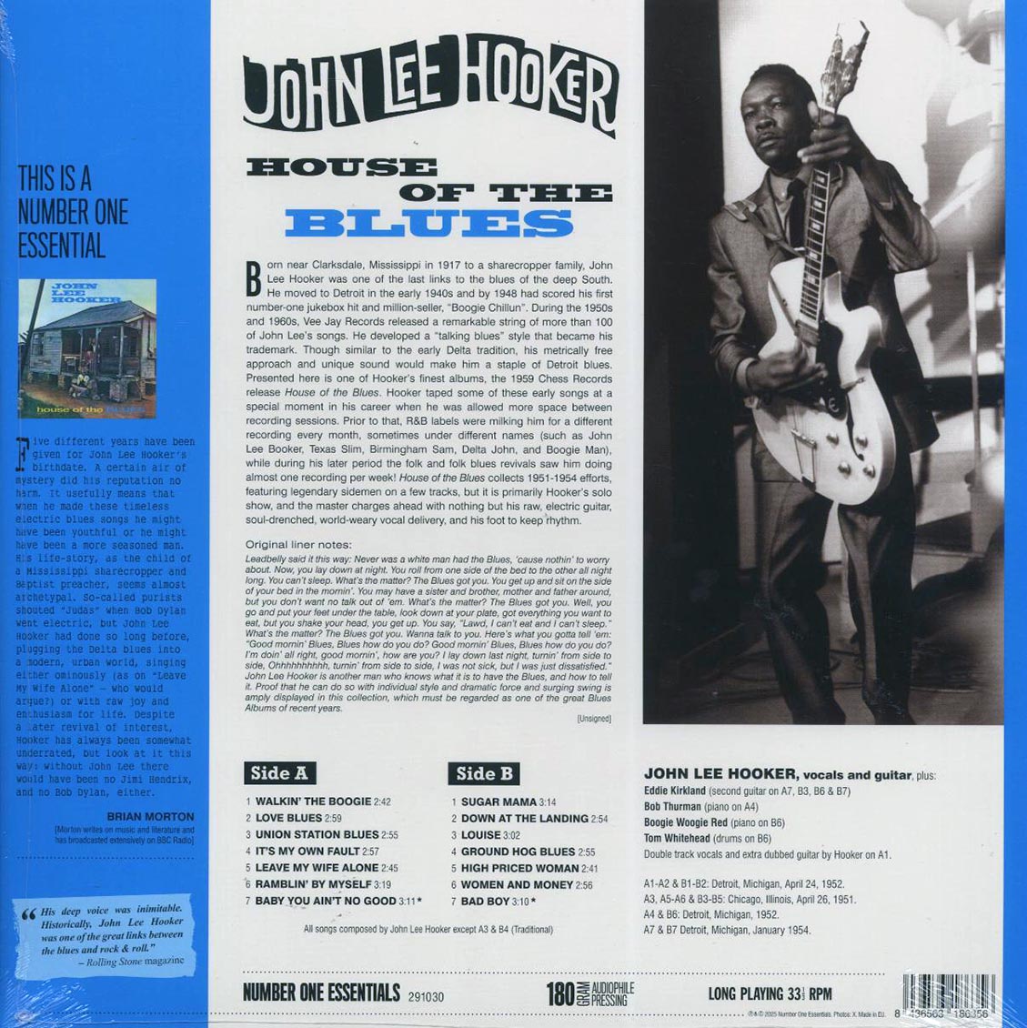 John Lee Hooker - House Of The Blues (+2 bonus tracks) (ltd. ed.) (180g) Vinyl Record