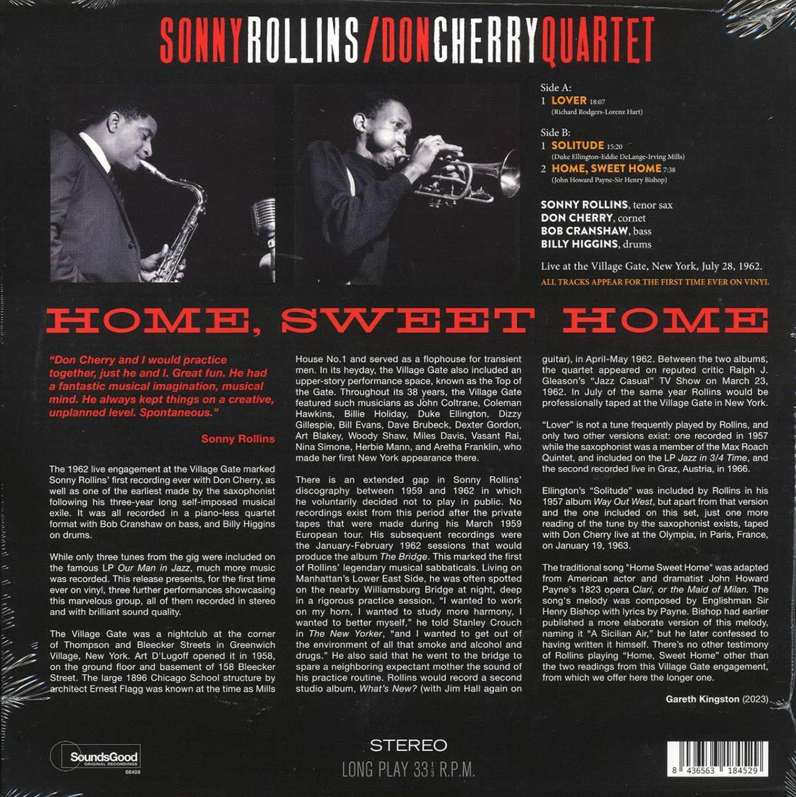 Sonny Rollins, Don Cherry Quartet - Home, Sweet Home (ltd. ed.) (180g) Vinyl Record