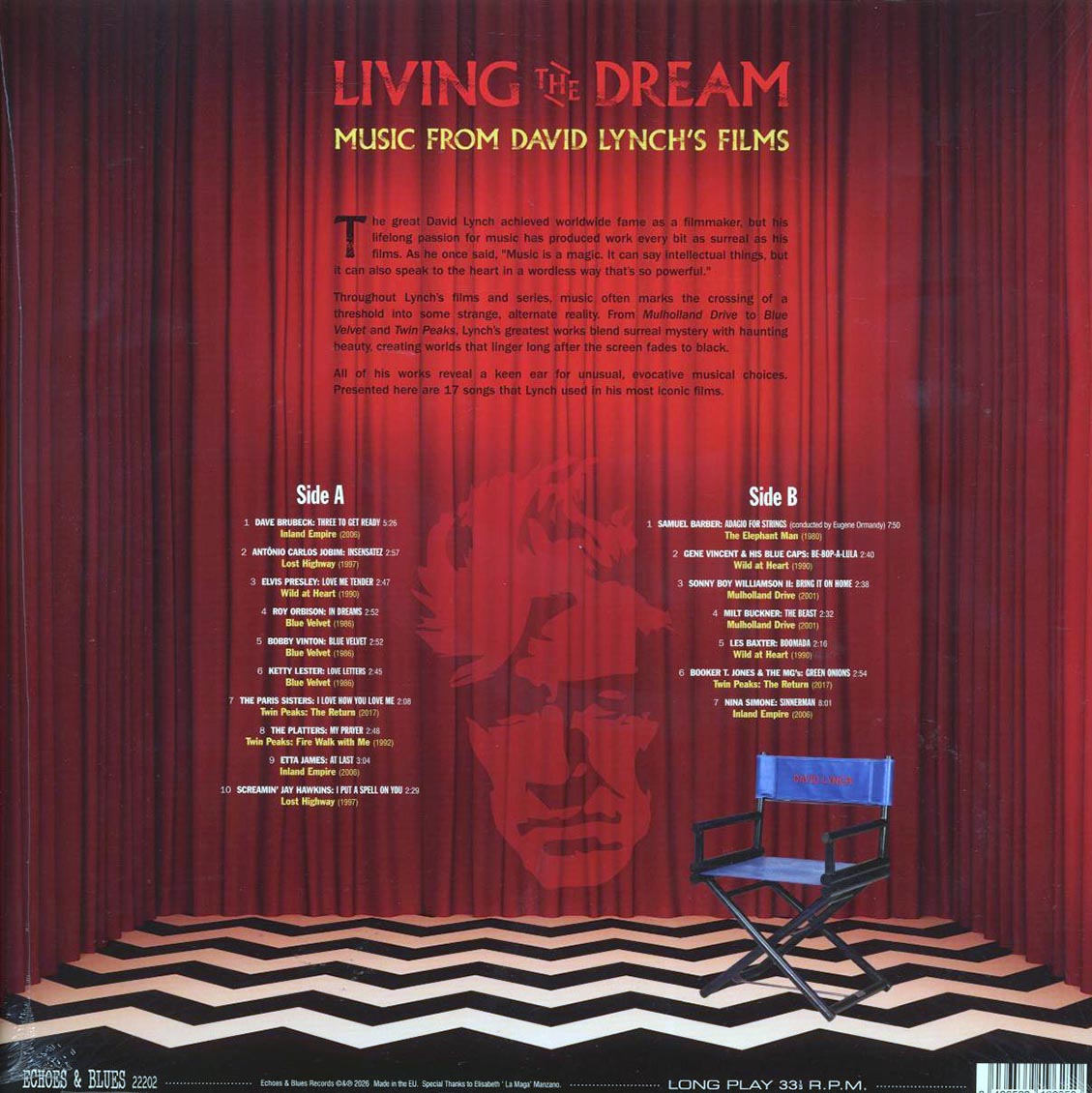 Elvis Presley, Dave Brubek, Etta James, Nina Simone, Etc. - Living the Dream: Music From David Lynch's Films (180g) (red vinyl) Vinyl Record