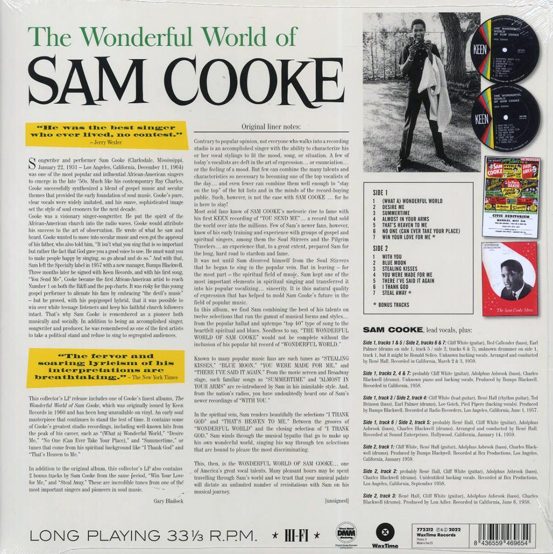 Sam Cooke - The Wonderful World Of Sam Cooke (+2 bonus tracks) (ltd. ed.) (180g) Vinyl Record