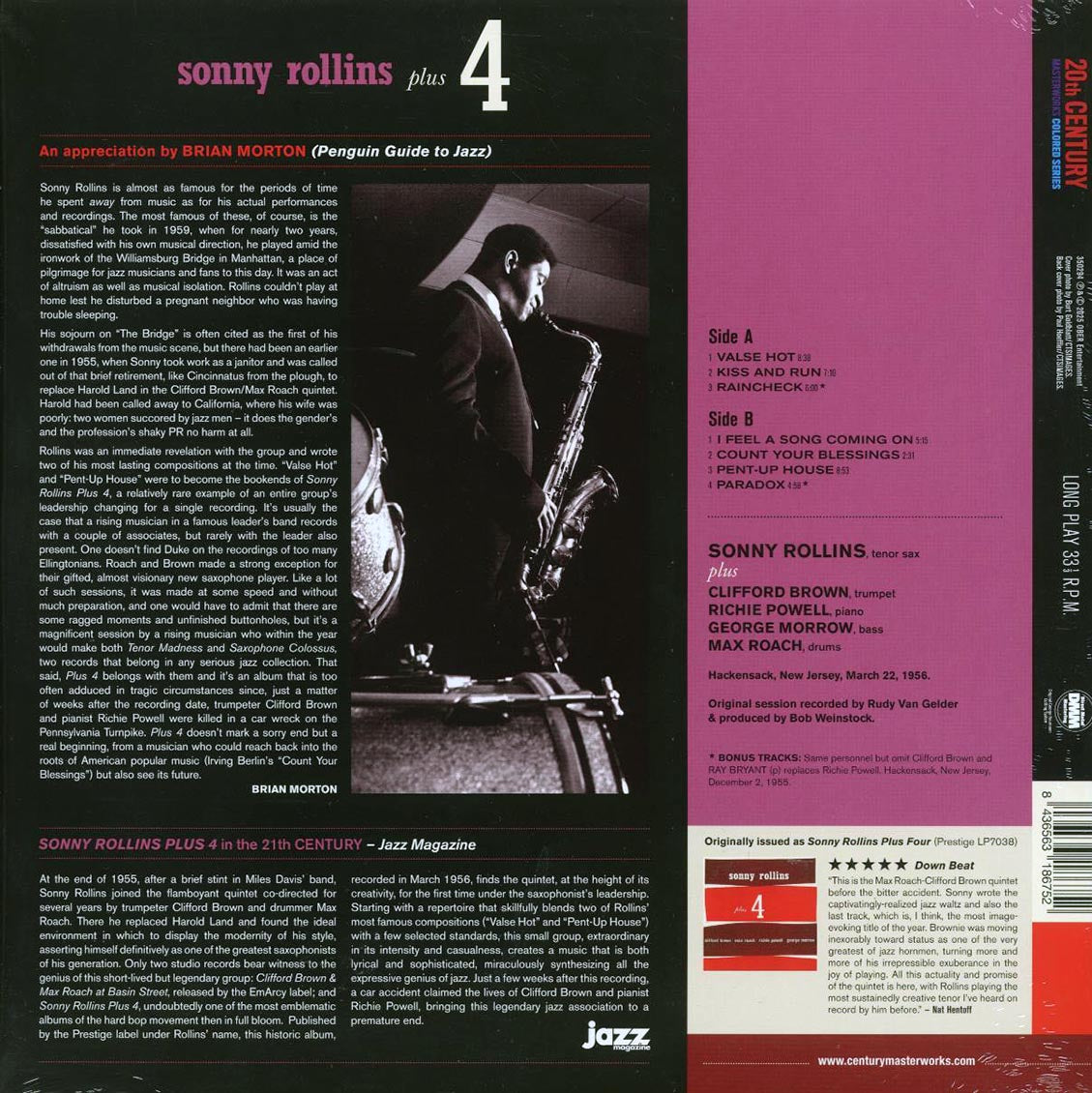 Sonny Rollins - Plus 4 (+2 bonus tracks) (ltd. ed.) (180g) (purple vinyl) Vinyl Record