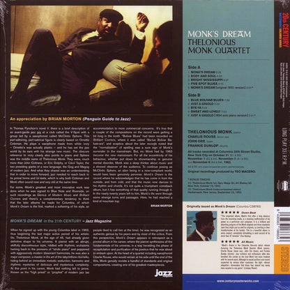 Thelonious Monk Quartet - Monk's Dream (+2 bonus tracks) (ltd. ed.) (180g) (blue vinyl) Vinyl Record