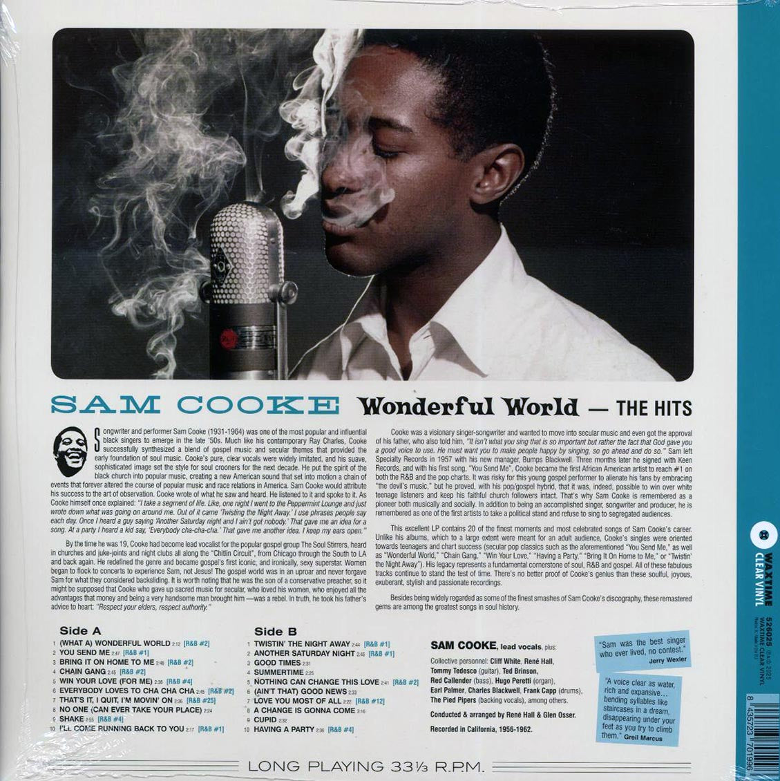 Sam Cooke - Wonderful World: The Hits (20 tracks) (ltd. ed.) (180g) (clear vinyl) Vinyl Record