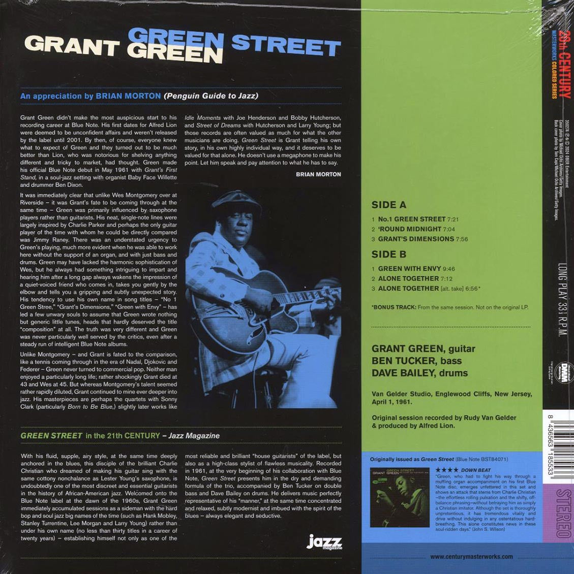 Grant Green - Green Street (+bonus track) (ltd. ed.) (180g) (blue vinyl) Vinyl Record