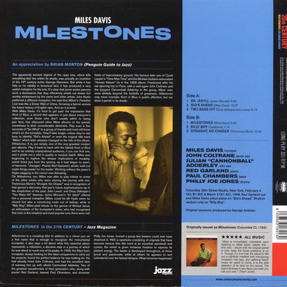 Miles Davis - Milestones (ltd. ed.) (180g) (blue vinyl) Vinyl Record