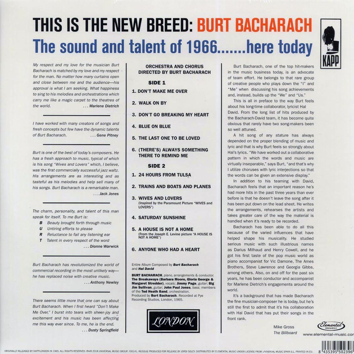 Burt Bacharach - Hit Maker! (ltd. ed.) (180g) Vinyl Record