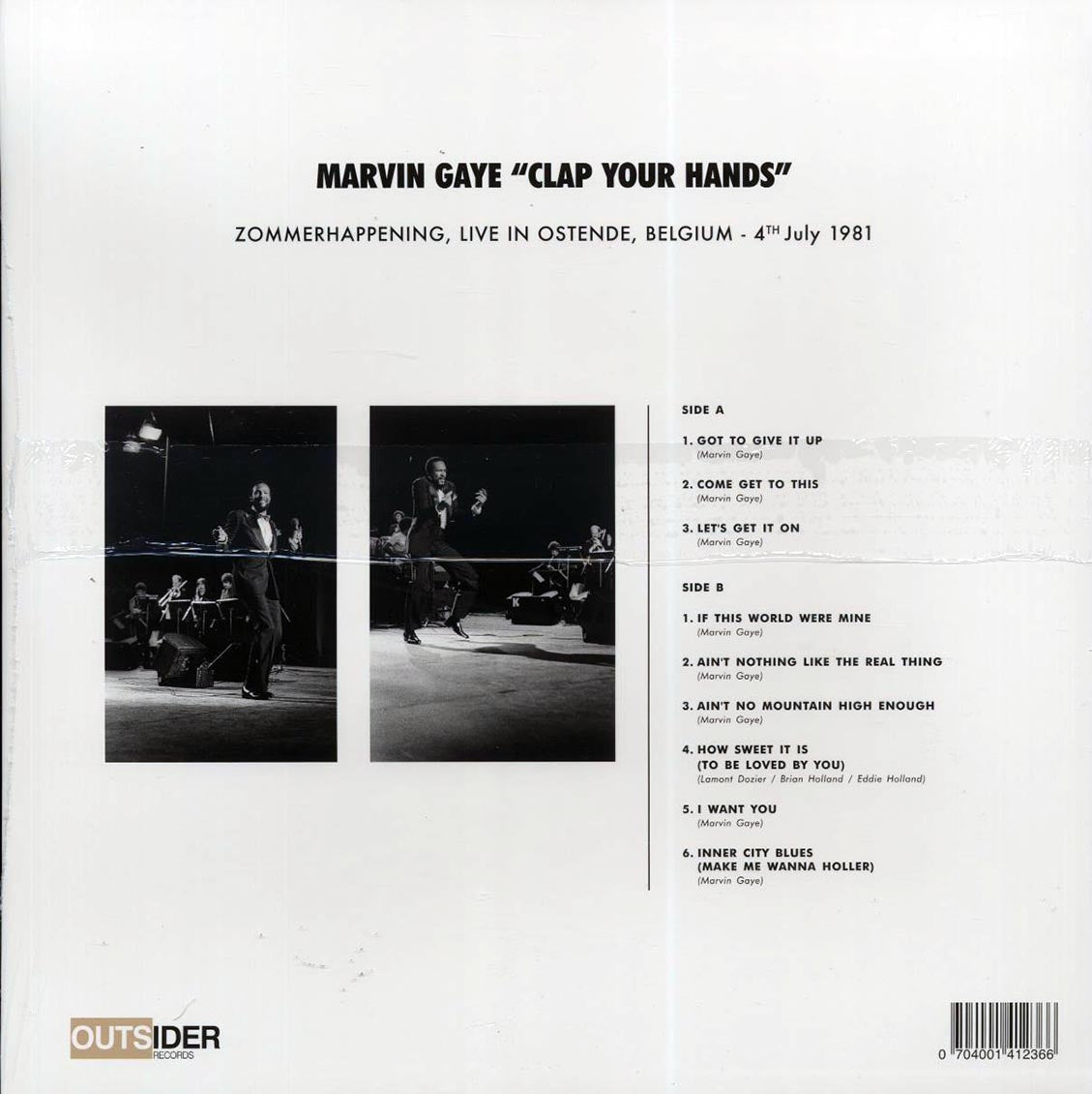 Marvin Gaye - Clap Your Hands: Zommerhappening, Live In Ostende, Belgium 4th July 1981 Vinyl Record