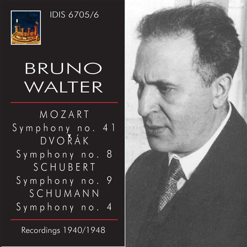 the album cover for Mozart / Walter / New York Philharmonic Orchestra - Bruno Walter Conducts Mozart Dvorak Schubert