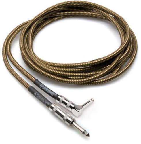 Hosa Tweed Guitar Cable Straight To R-angle 18ft - Hosa Tweed Guitar Cable Straight To R-angle 18ft - Professional Audio