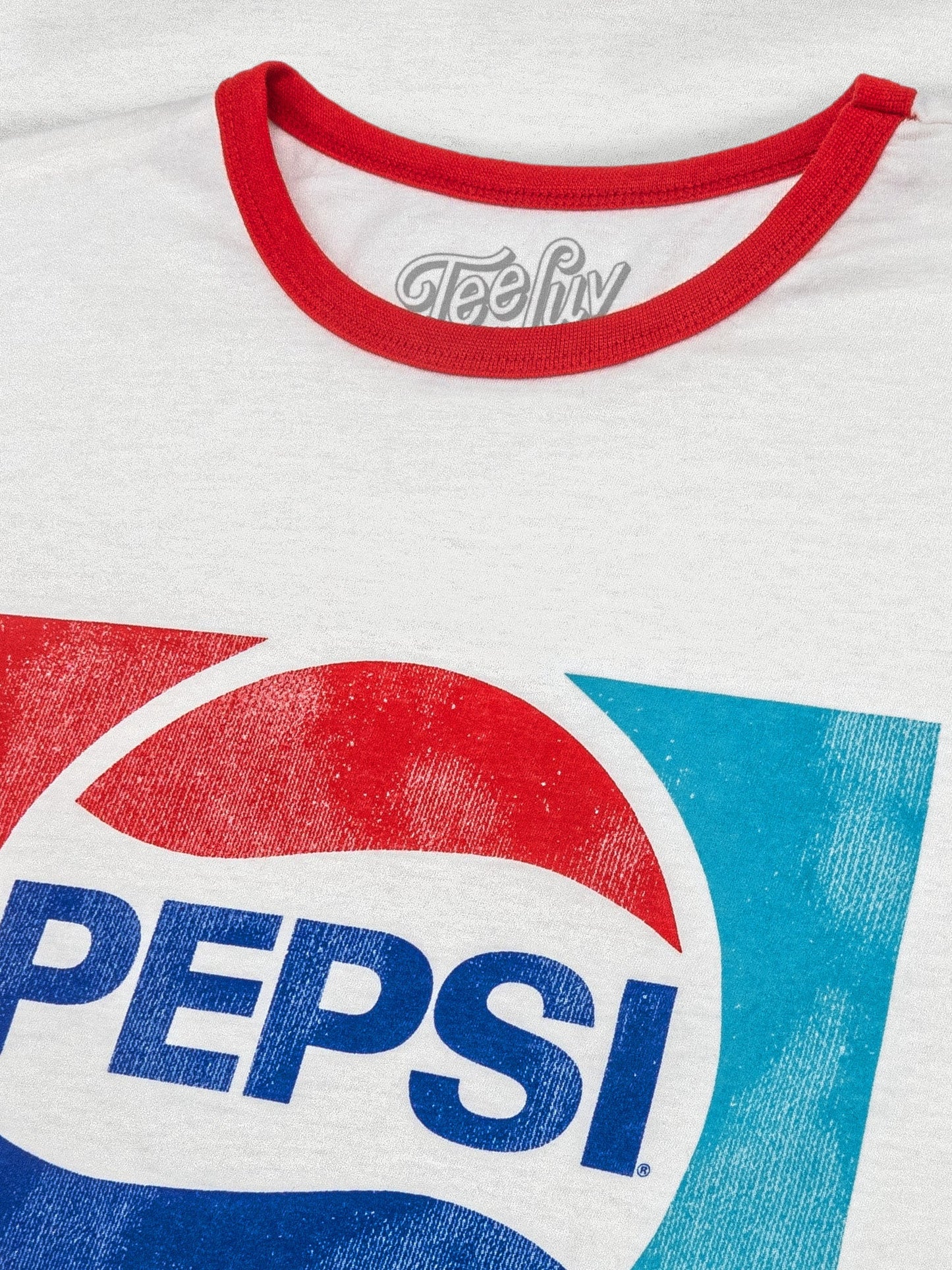 Pepsi Ringer Mens T Shirt Officially Licensed White and Red