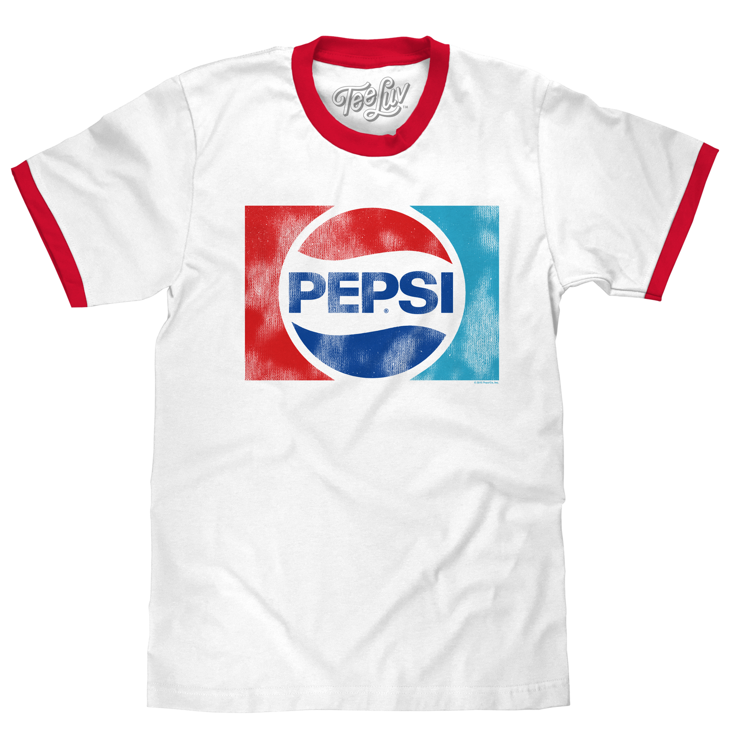 Pepsi Ringer Mens T Shirt Officially Licensed White and Red